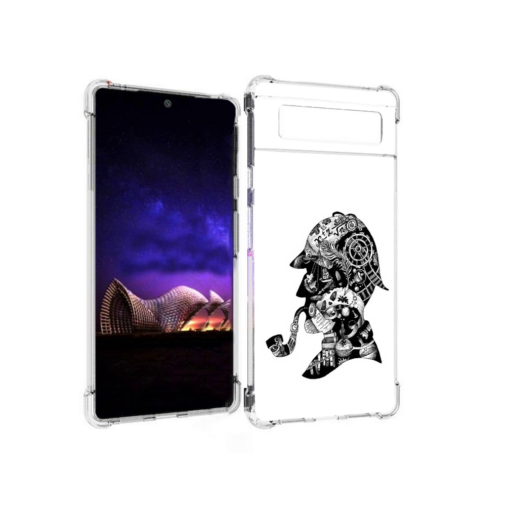 

Чехол MyPads Tocco для Google Pixel 6 мужчина с трубкой абстракция, Прозрачный, Tocco