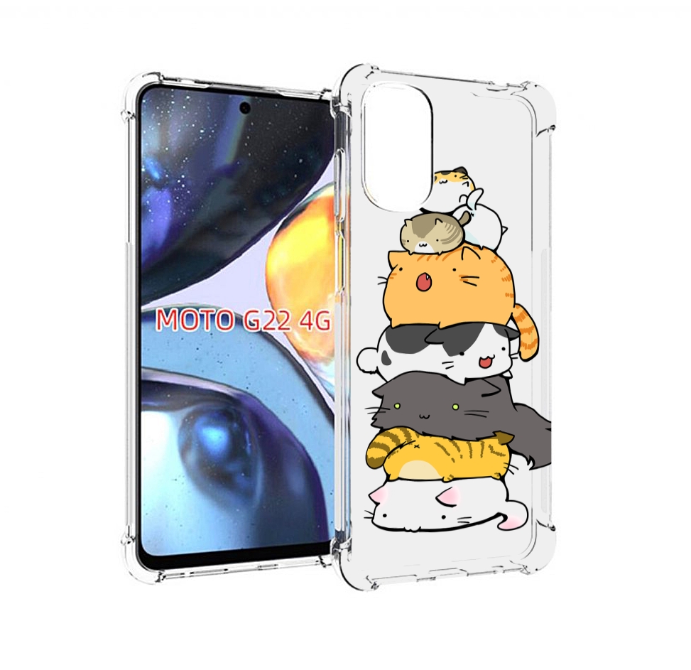 

Чехол MyPads много-маленьких-котиков для Motorola Moto G22 4G, Прозрачный, Tocco