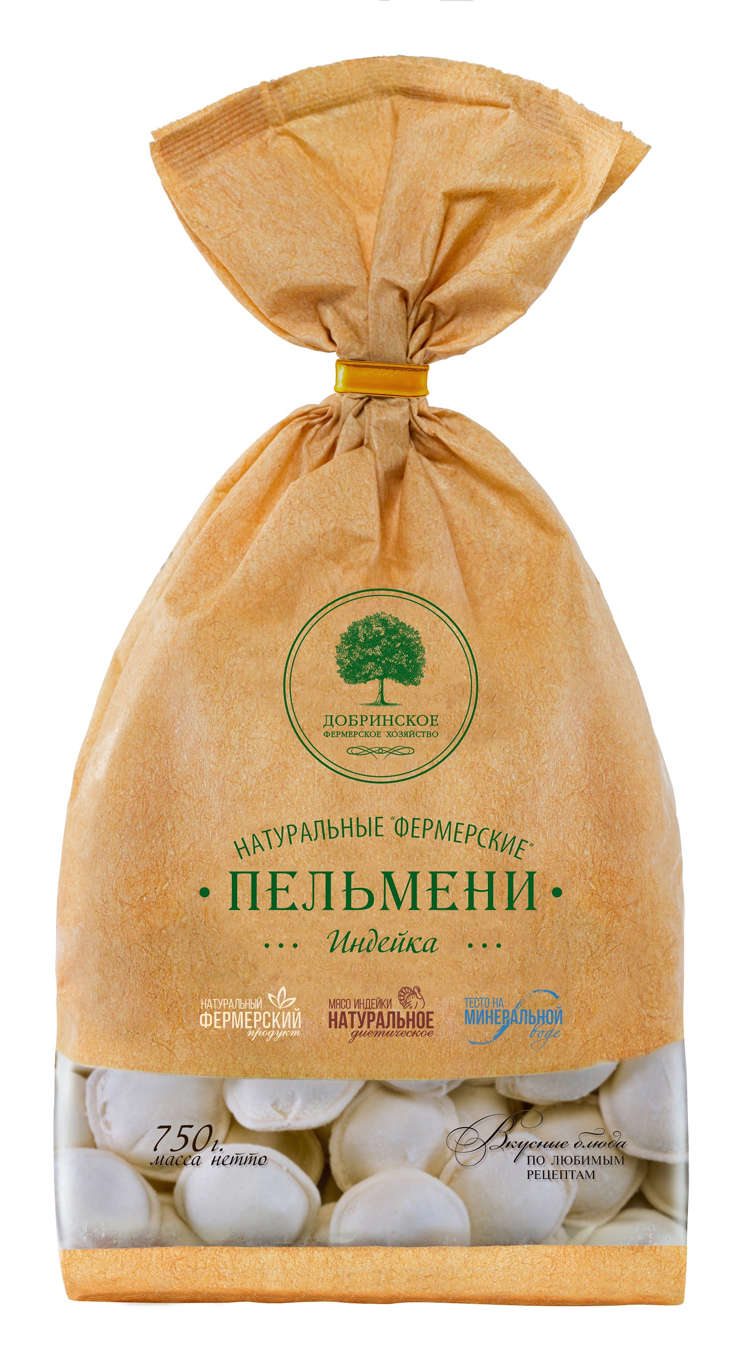 

Пельмени Добринское фермерское хозяйство Фермерские с индейкой 750 г