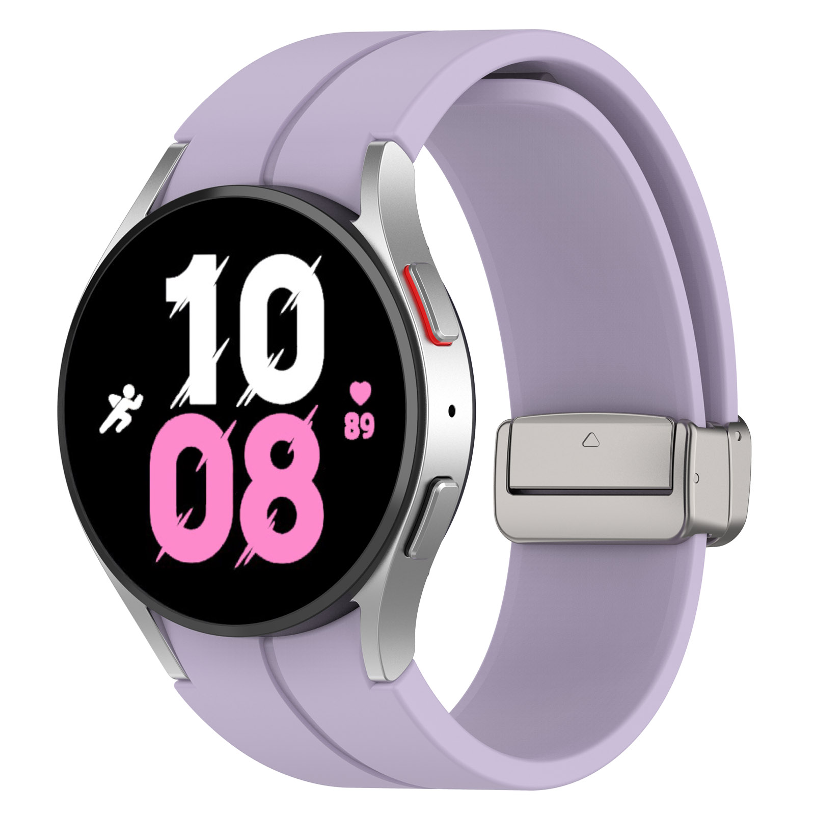 

Силиконовый ремешок для Samsung Galaxy Watch 7/FE/6 Classic, с магнитной застежкой, Фиолетовый, Силиконовый ремешок для Samsung Galaxy Watch 7/FE/6 Classic, с серебристой магнитной застежкой