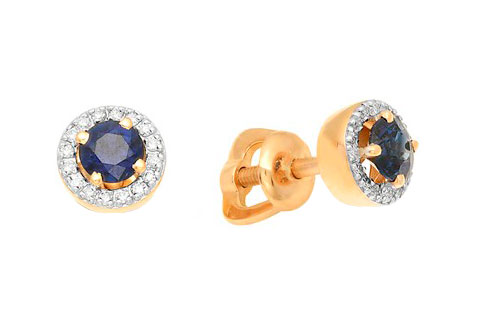 

Серьги-пусеты из красного золота с сапфиром/бриллиантом Империал S1734-122, S1734-122