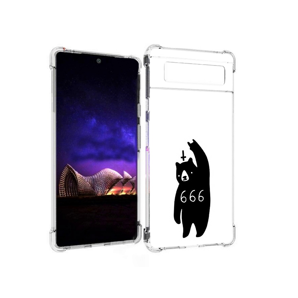 

Чехол MyPads Tocco для Google Pixel 6 медведь 666, Прозрачный, Tocco