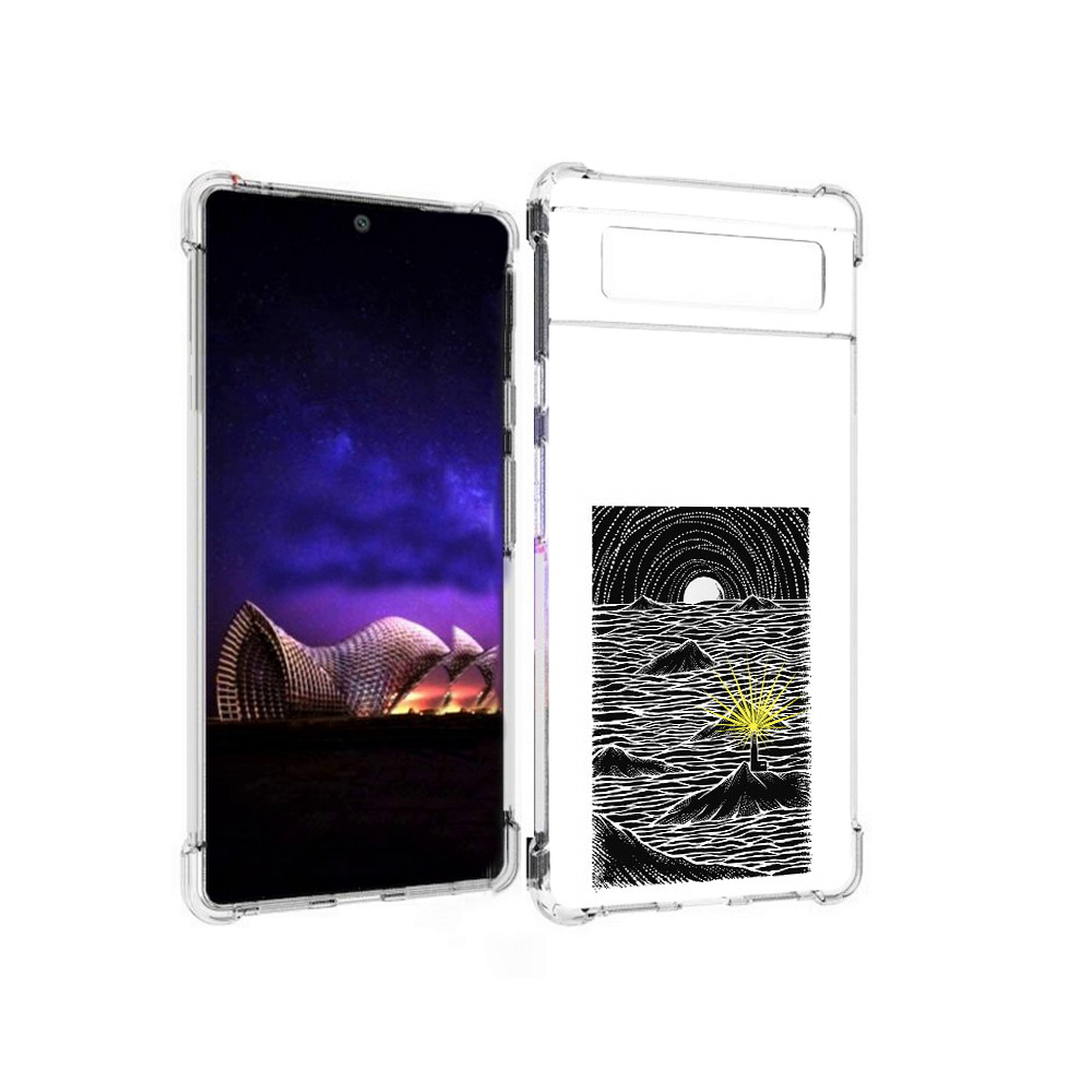 

Чехол MyPads Tocco для Google Pixel 6 маяк в черно белом море, Прозрачный, Tocco