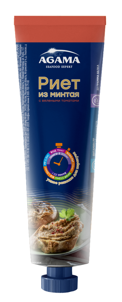 

Риет Agama из минтая с вялеными томатами 150 г