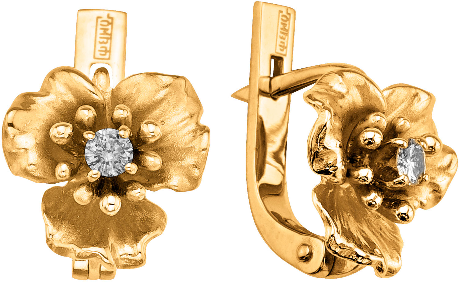 

Серьги из красного золота с бриллиантом Альдзена S-14004, S-14004