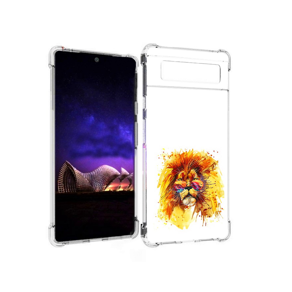 

Чехол MyPads Tocco для Google Pixel 6 лев в очках, Прозрачный, Tocco