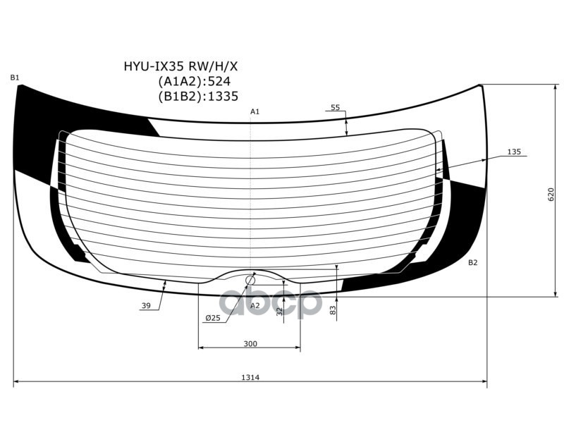 

Стекло Заднее С Обогревом Hyundai Tucson/Ix35 10-15 Xyg Арт. Hyu-Ix35 Rw/H/X