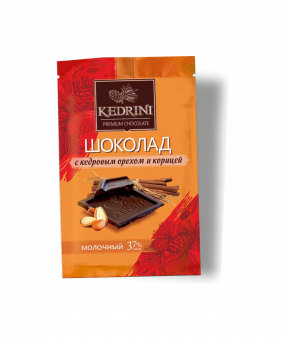 Шоколад Kedrini молочный с кедровым орехом и корицей 23 г 99₽