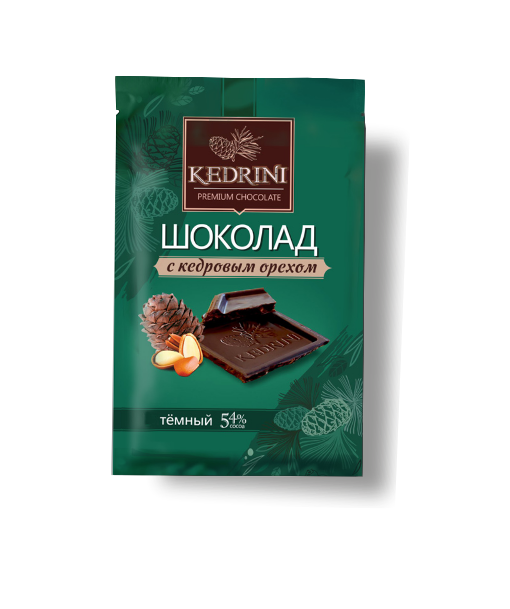 Шоколад Kedrini темный с кедровым орехом 23 г
