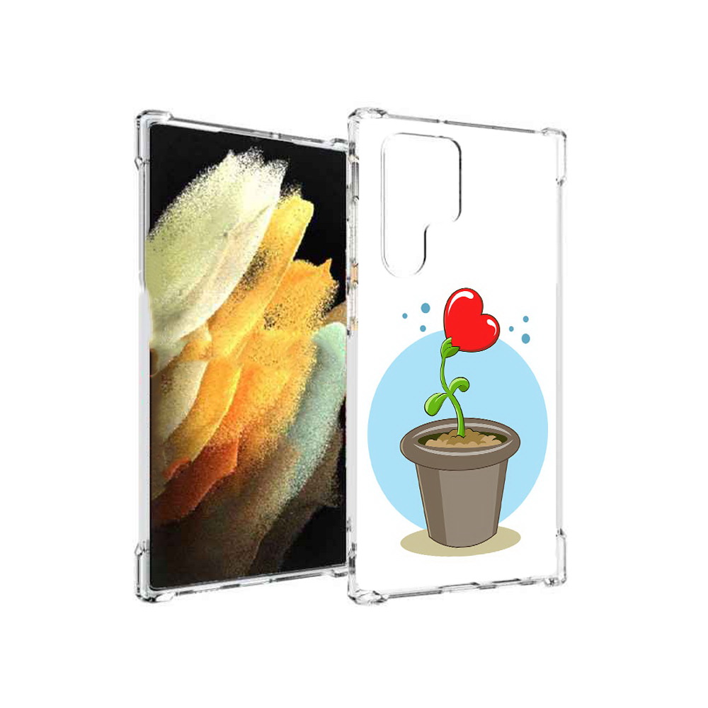 

Чехол MyPads Tocco для Samsung Galaxy S22 Ultra Растение любви 14 февраля, Прозрачный, Tocco