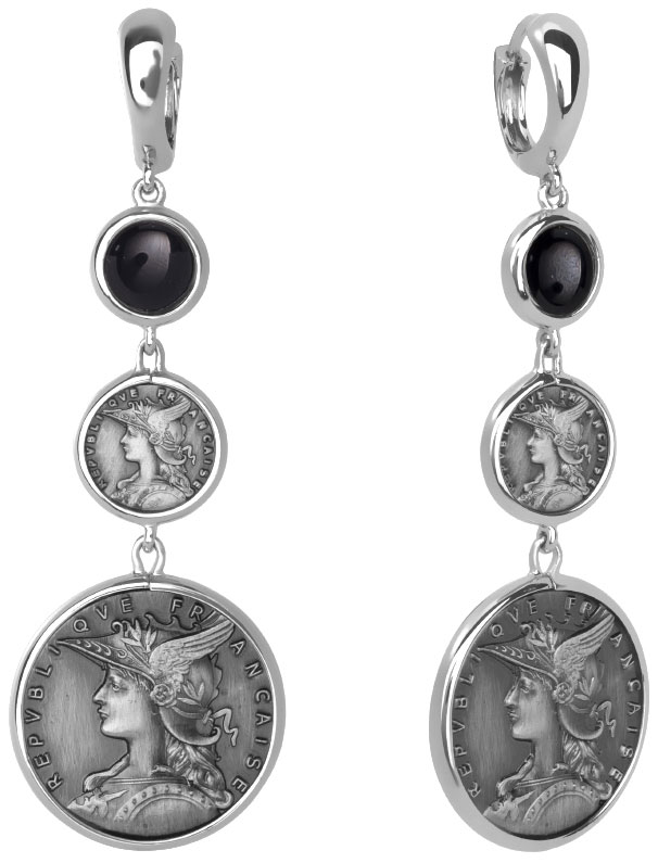 

Серьги из серебра с ониксом Style Avenue COINE247-2, COINE247-2