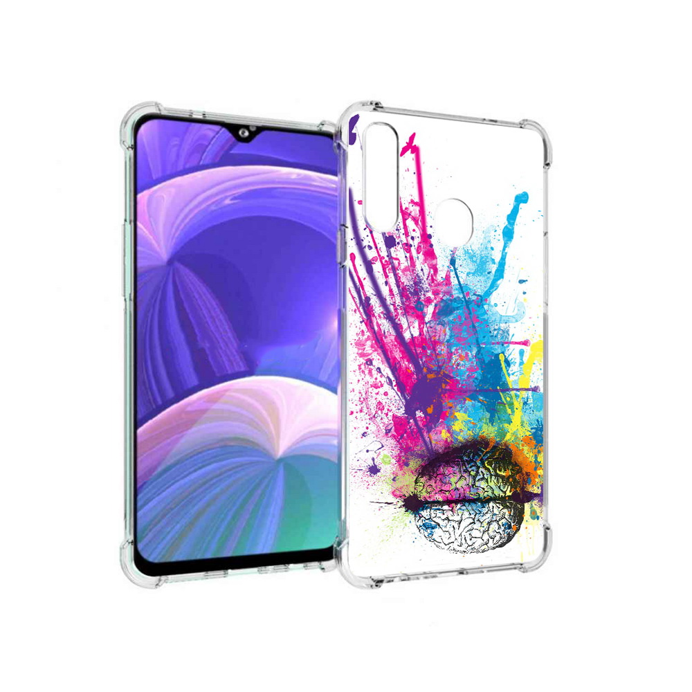 

Чехол MyPads Tocco для Samsung Galaxy A20s яркий красочный мозг (PT139755.554.710), Прозрачный, Tocco