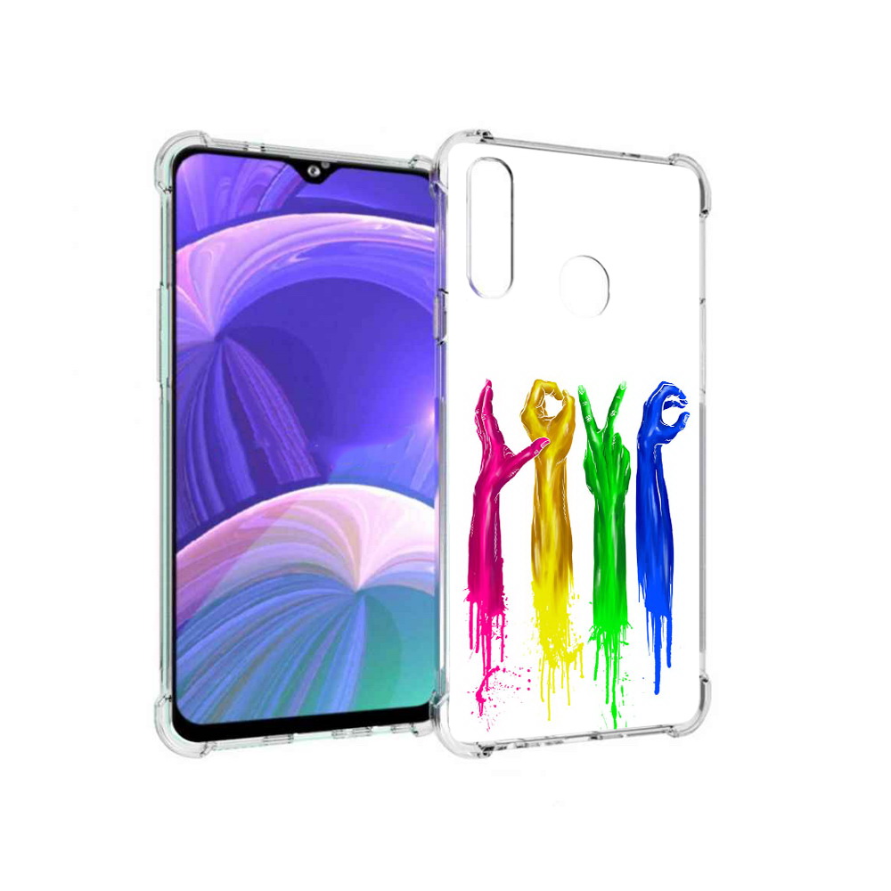 

Чехол MyPads Tocco для Samsung Galaxy A20s яркие руки love (PT139755.554.707), Прозрачный, Tocco