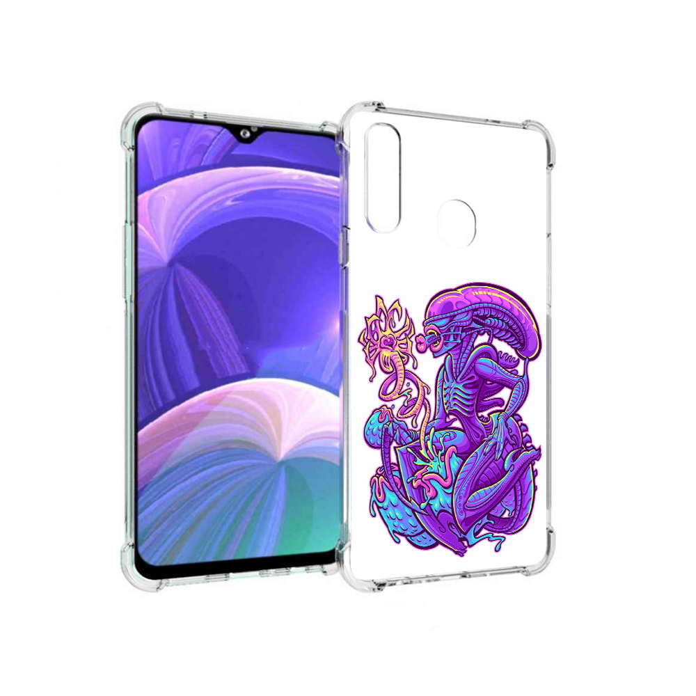 

Чехол MyPads Tocco для Samsung Galaxy A20s чужой фиолетовый цвет (PT139755.554.693), Прозрачный, Tocco
