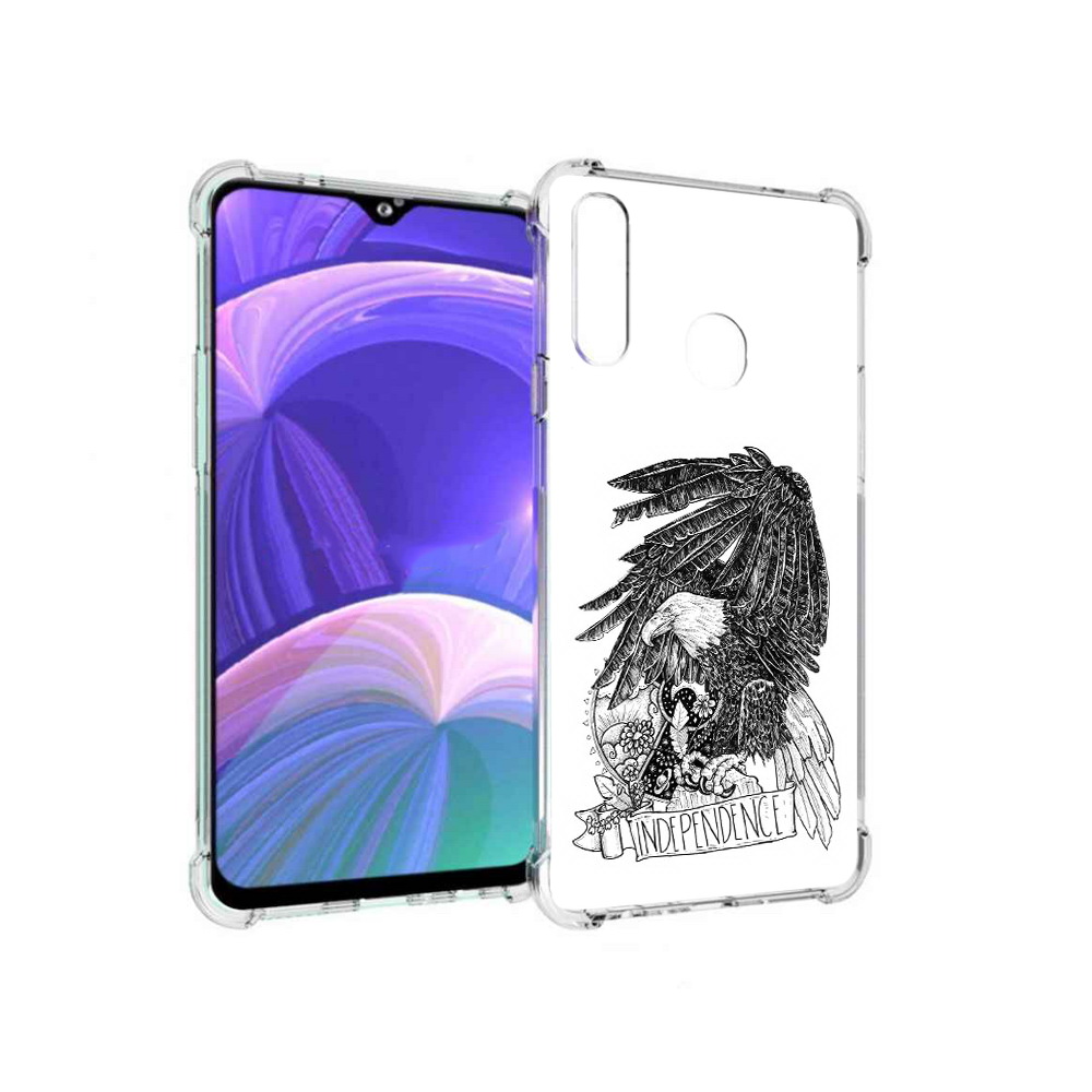 

Чехол MyPads Tocco для Samsung Galaxy A20s черно белый сокол (PT139755.554.688), Прозрачный, Tocco