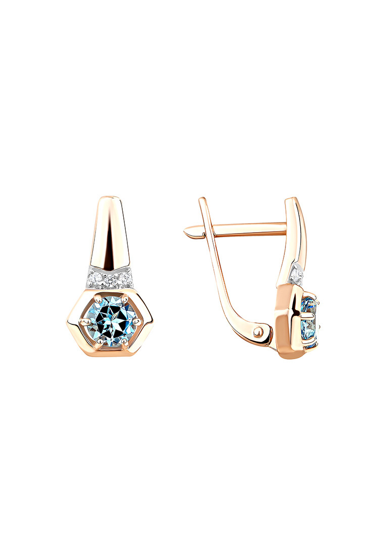 

Серьги из желтого золота с топазом/фианитом Kari Jewelry СЛ-432388-ТП, СЛ-432388-ТП