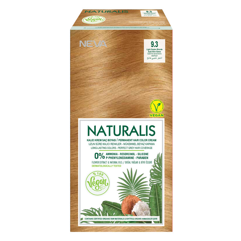 Крем-краска для волос Neva Naturalis Vegan Стойкая 9.3 Светло-золотистый блонд миска для животных superdesign силиконовая для медленного поедания светло зеленая