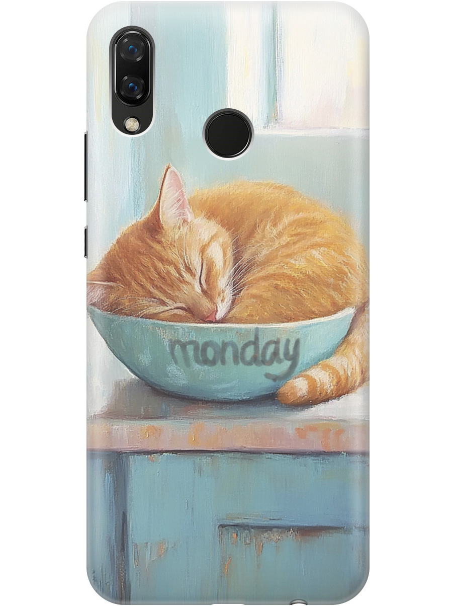 

Силиконовый чехол на Huawei Nova 3 с принтом "Понедельник", Прозрачный;голубой;желтый, 718981112