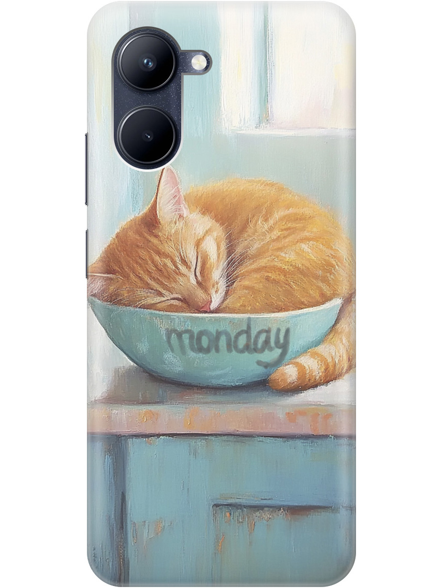 

Силиконовый чехол на Realme C33 с принтом "Понедельник", Прозрачный;голубой;желтый, 766400412