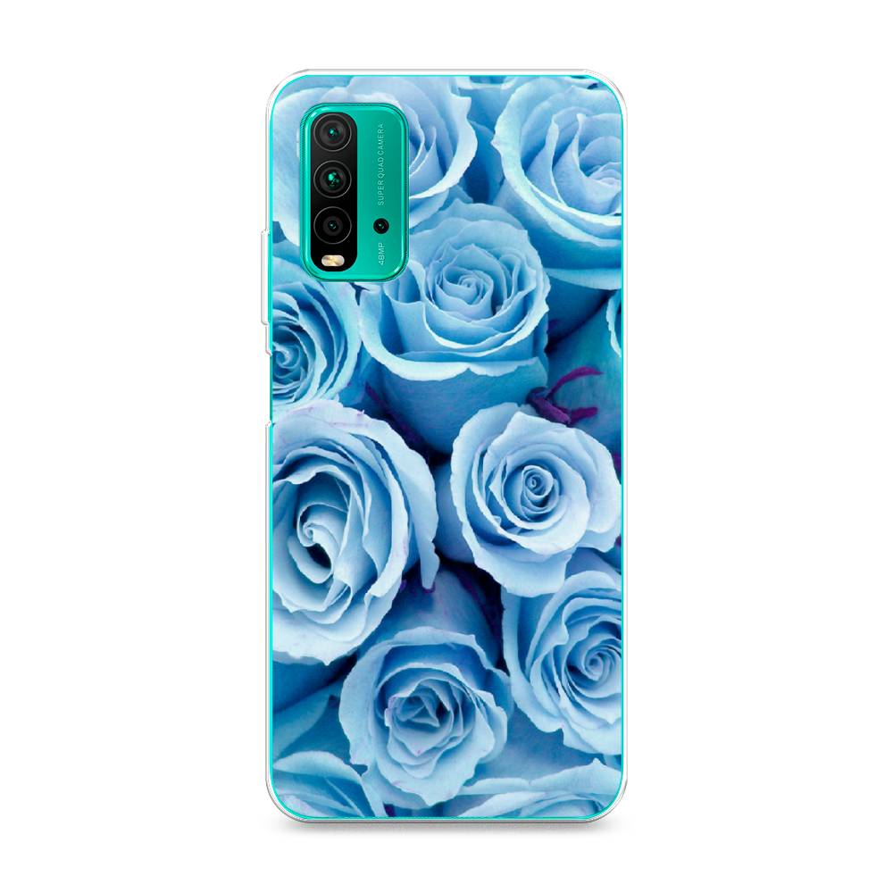 

Чехол Awog на Xiaomi Redmi 9T "Лазурные розы", Разноцветный, 39850-8