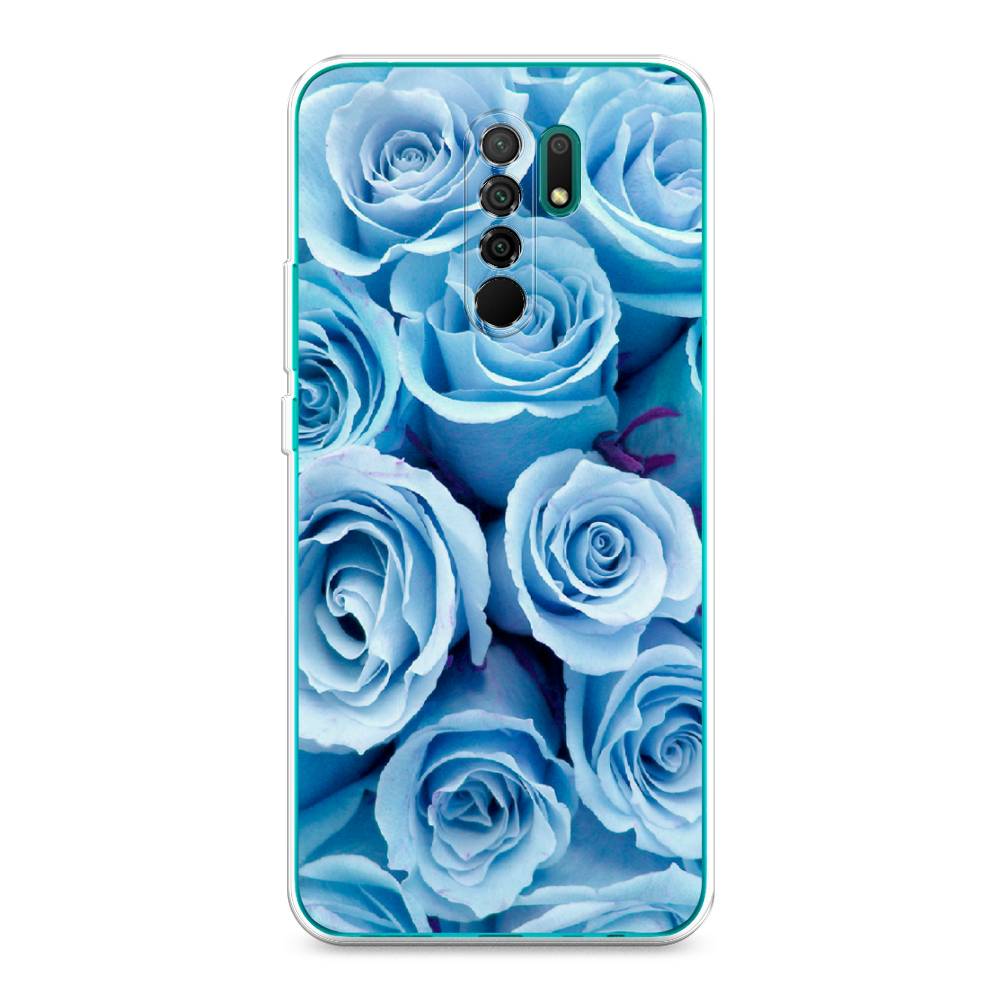 

Чехол Awog на Xiaomi Redmi 9 "Лазурные розы", Разноцветный, 38350-8