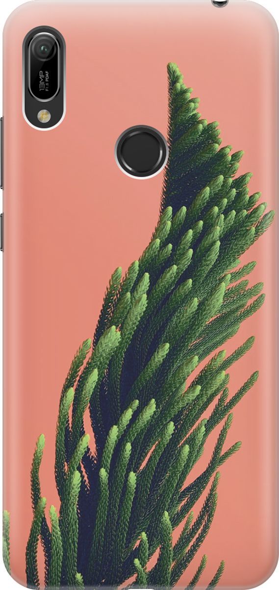 

Чехол на Honor 8A/8A Pro/Huawei Y6 (2019)/Y6 Prime (2019) "Хвоя на розовом", Зеленый;розовый, 6030
