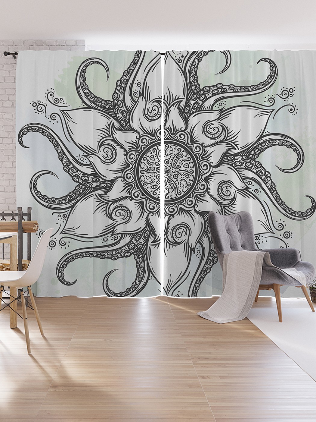 

Шторы под лён JoyArty "Цветок со щупальцами", серия Oxford DeLux, 340х265 см, Цветок со щупальцами