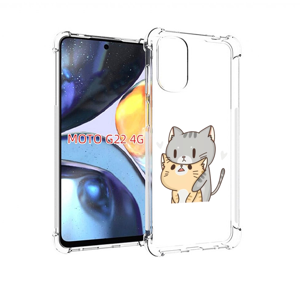 

Чехол MyPads любящие-коты для Motorola Moto G22 4G, Прозрачный, Tocco