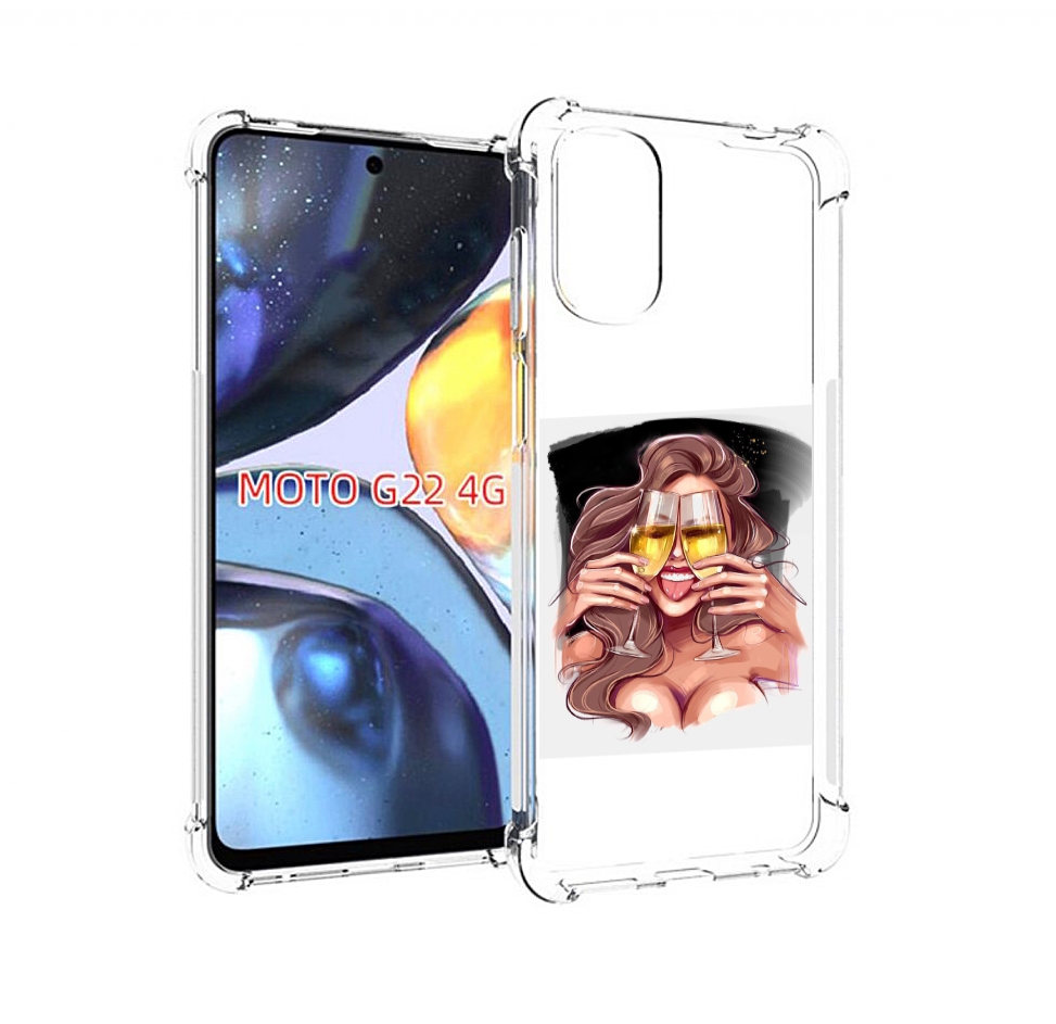 

Чехол MyPads любительница-шампанского-модель женский для Motorola Moto G22 4G, Прозрачный, Tocco
