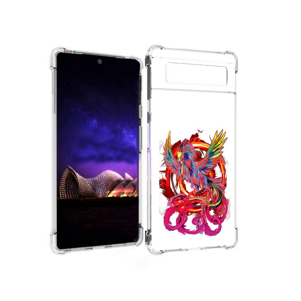 

Чехол MyPads Tocco для Google Pixel 6 красочный феникс, Прозрачный, Tocco