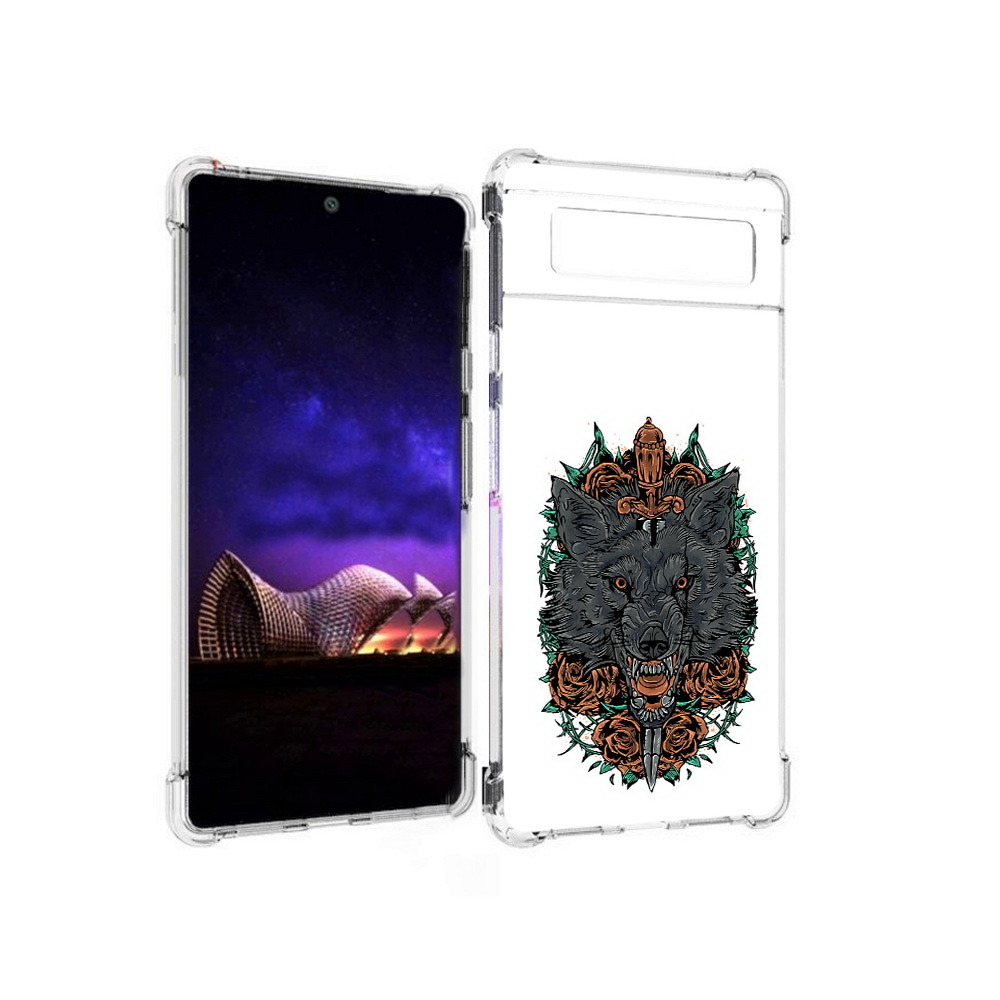 

Чехол MyPads Tocco для Google Pixel 6 красивый злой волк, Прозрачный, Tocco