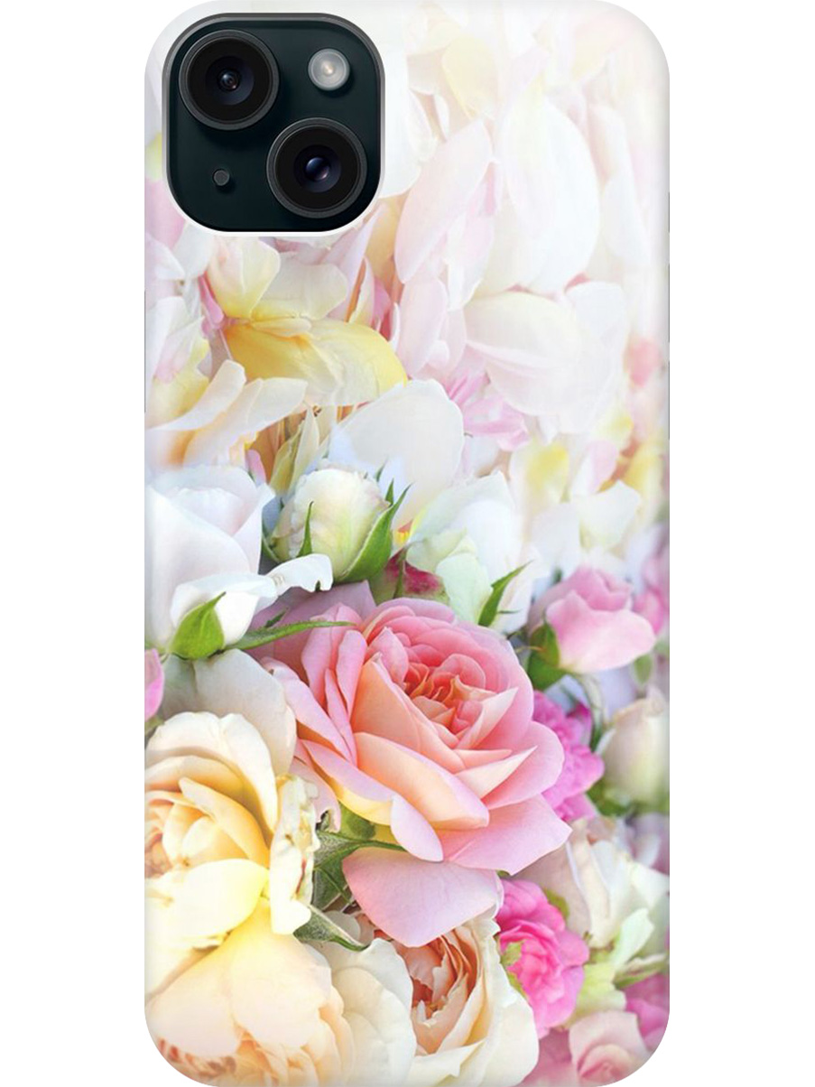 

Силиконовый чехол на Apple iPhone 15 Plus с принтом "Нежные розы", Прозрачный;белый;желтый;розовый, 775147921
