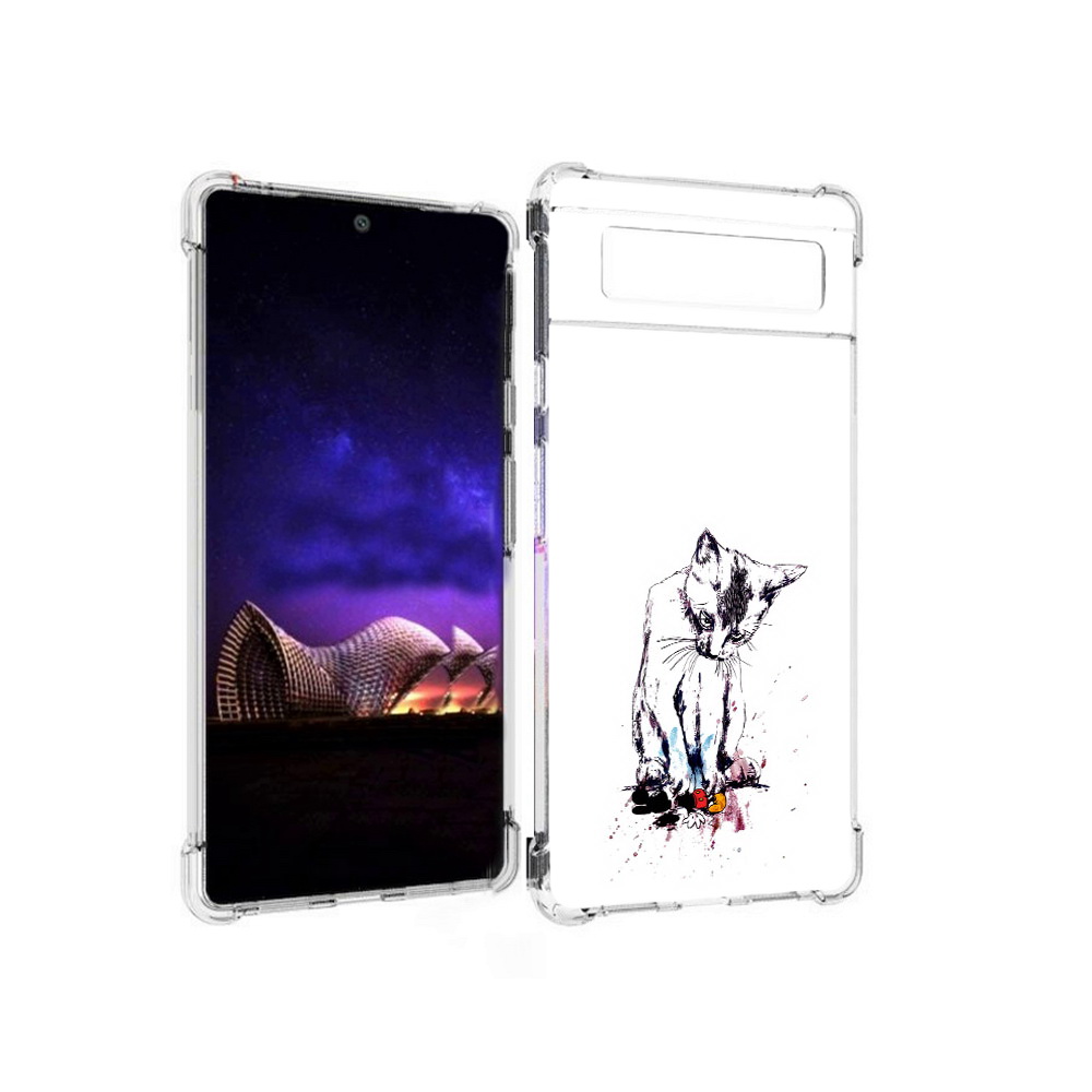 

Чехол MyPads Tocco для Google Pixel 6 кот и микки, Прозрачный, Tocco