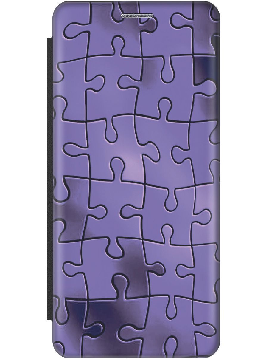 

Чехол на Honor 8S/Huawei Y5 (2019) "Фиолетовый пазл" черный, Фиолетовый;черный, 9043