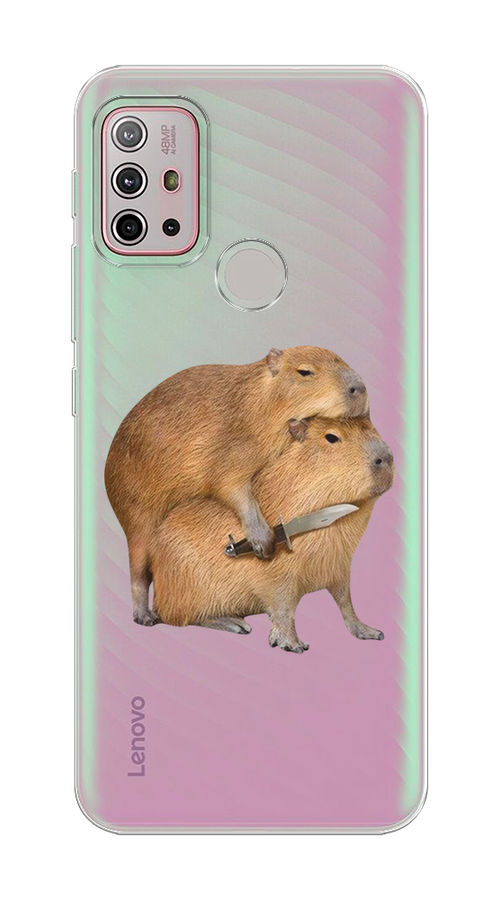 

Чехол на Lenovo K13 Note/Motorola Moto G10/G20/G30 "Капибара с ножом", Бежевый, 242150-1