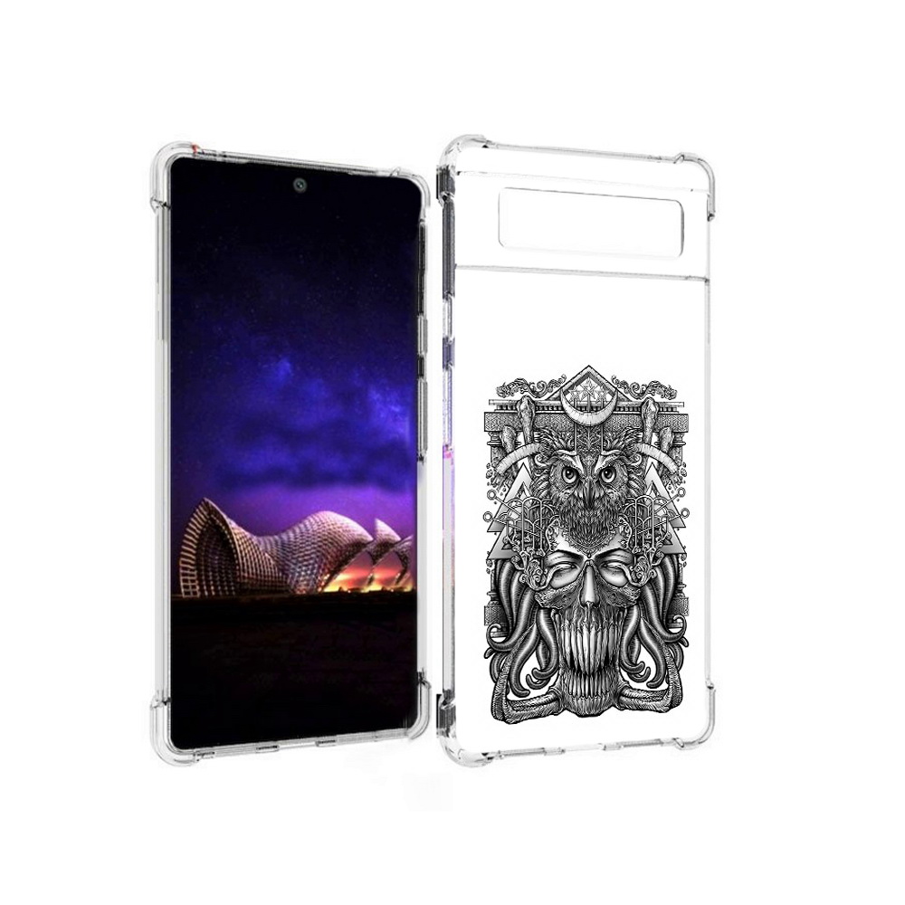 

Чехол MyPads Tocco для Google Pixel 6 зубастая сова, Прозрачный, Tocco