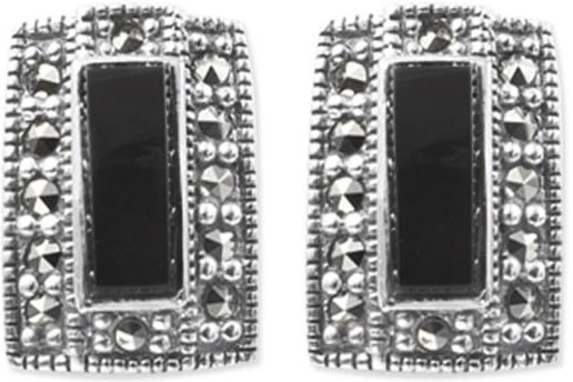 

Серьги из серебра с ониксом/марказитом Марказит HE520-oniks-mr, HE520-oniks-mr