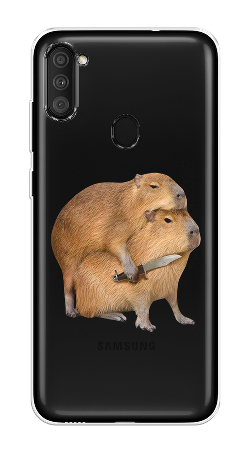 

Чехол на Samsung Galaxy A11/M11 "Капибара с ножом", Бежевый, 2100650-1