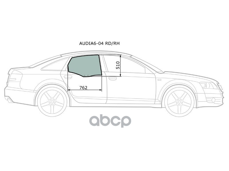 Стекло Заднее Правое Опускное Audi A6 (C6)/S6 (C6) 4/5D 04-11 Xyg Арт. Audia6-04 Rd/Rh