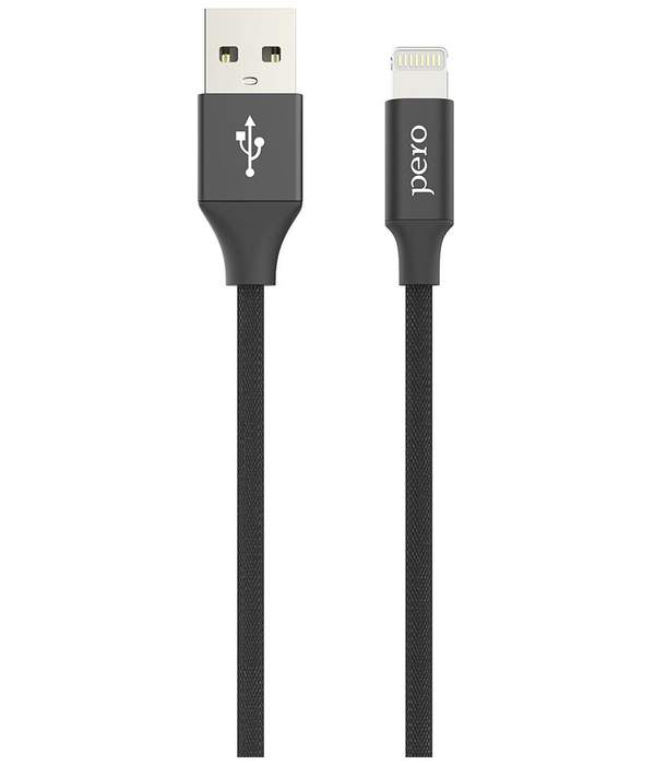 Кабель Pero DC-02 USB - Lightning, 2 А, 1 м, черный