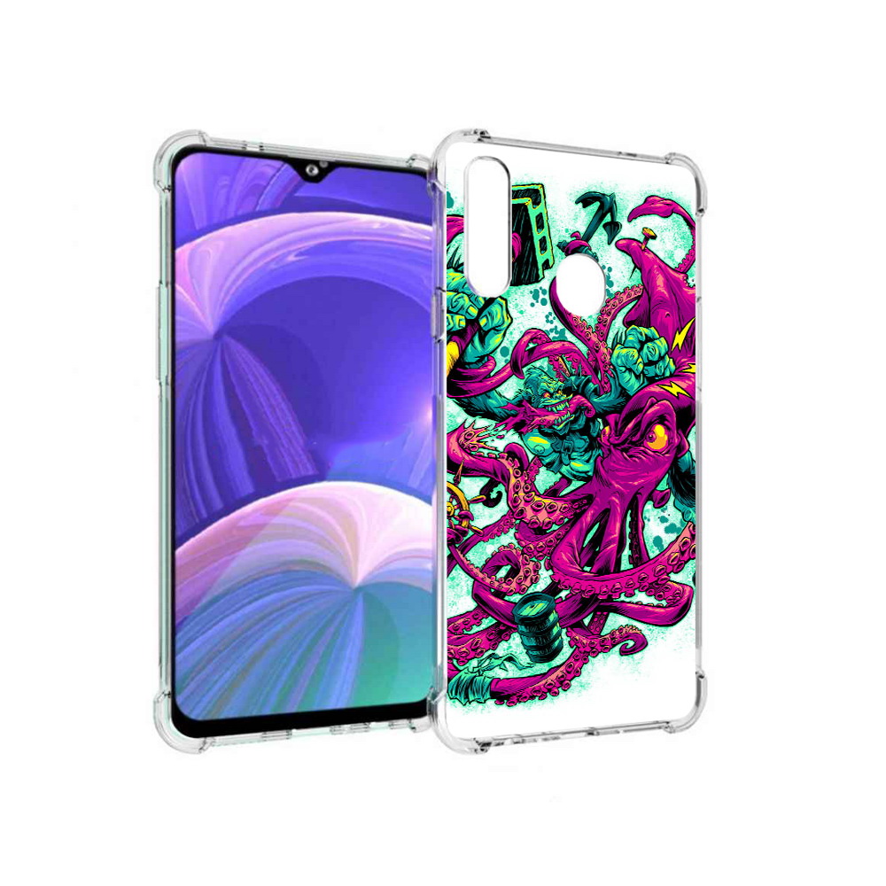 

Чехол MyPads Tocco для Samsung Galaxy A20s фиолетовый кракен (PT139755.554.657), Прозрачный, Tocco