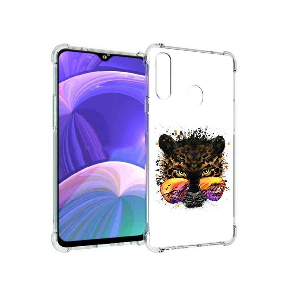 

Чехол MyPads Tocco для Samsung Galaxy A20s тропический леопард (PT139755.554.649), Прозрачный, Tocco