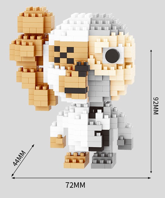 Конструктор 3D из миниблоков Balody Kaws обезьянка белая половинка 415 элементов - BA18265