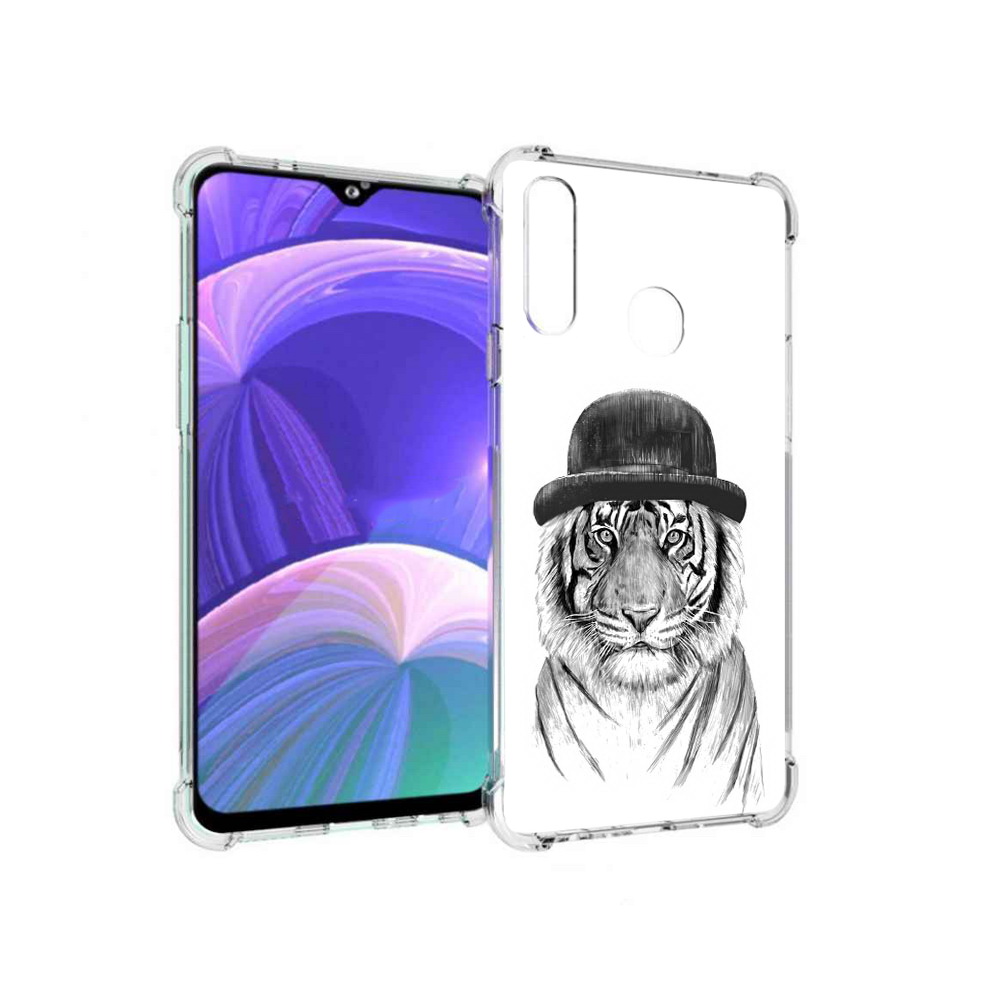 

Чехол MyPads Tocco для Samsung Galaxy A20s тигр британец (PT139755.554.641), Прозрачный, Tocco