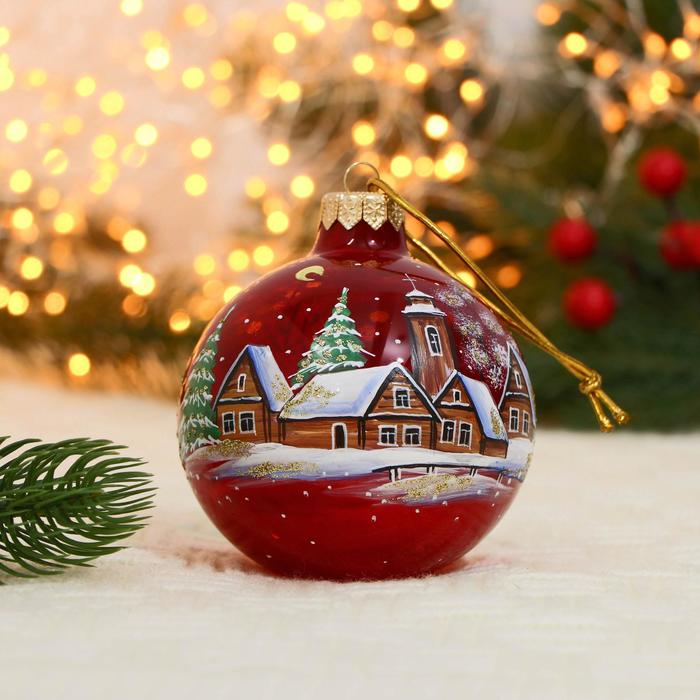 

елочный шар d-8 см Зимушка ручная роспись