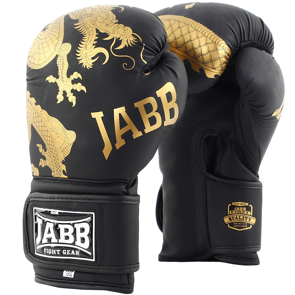 фото Перчатки бокс.(иск.кожа) jabb je-4070/asia gold dragon черный 10ун.