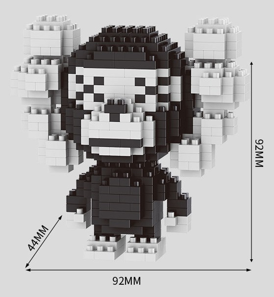 Конструктор 3D из миниблоков Balody Kaws обезьянка черно-белая 445 элементов - BA18263 рамка санта лючия триптих черно белая