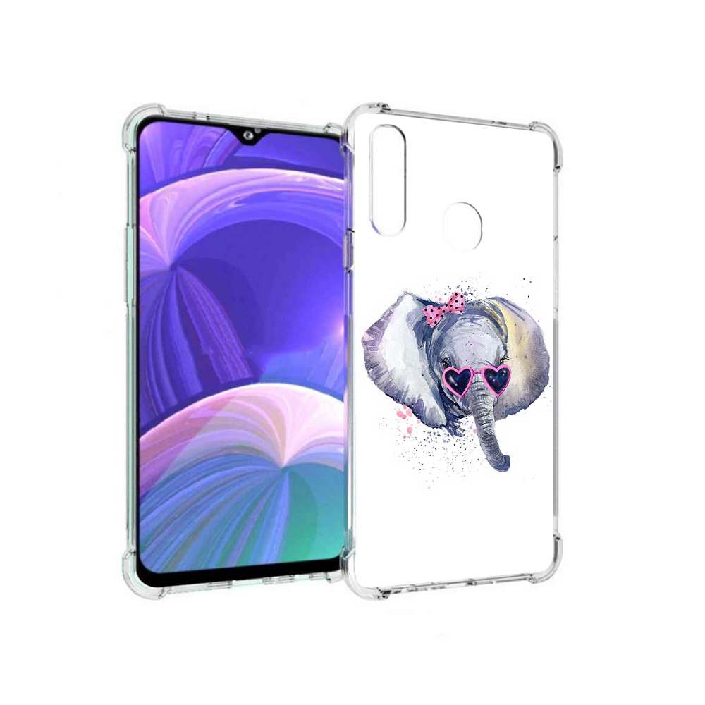 

Чехол MyPads Tocco для Samsung Galaxy A20s слоник в очках (PT139755.554.608), Прозрачный, Tocco