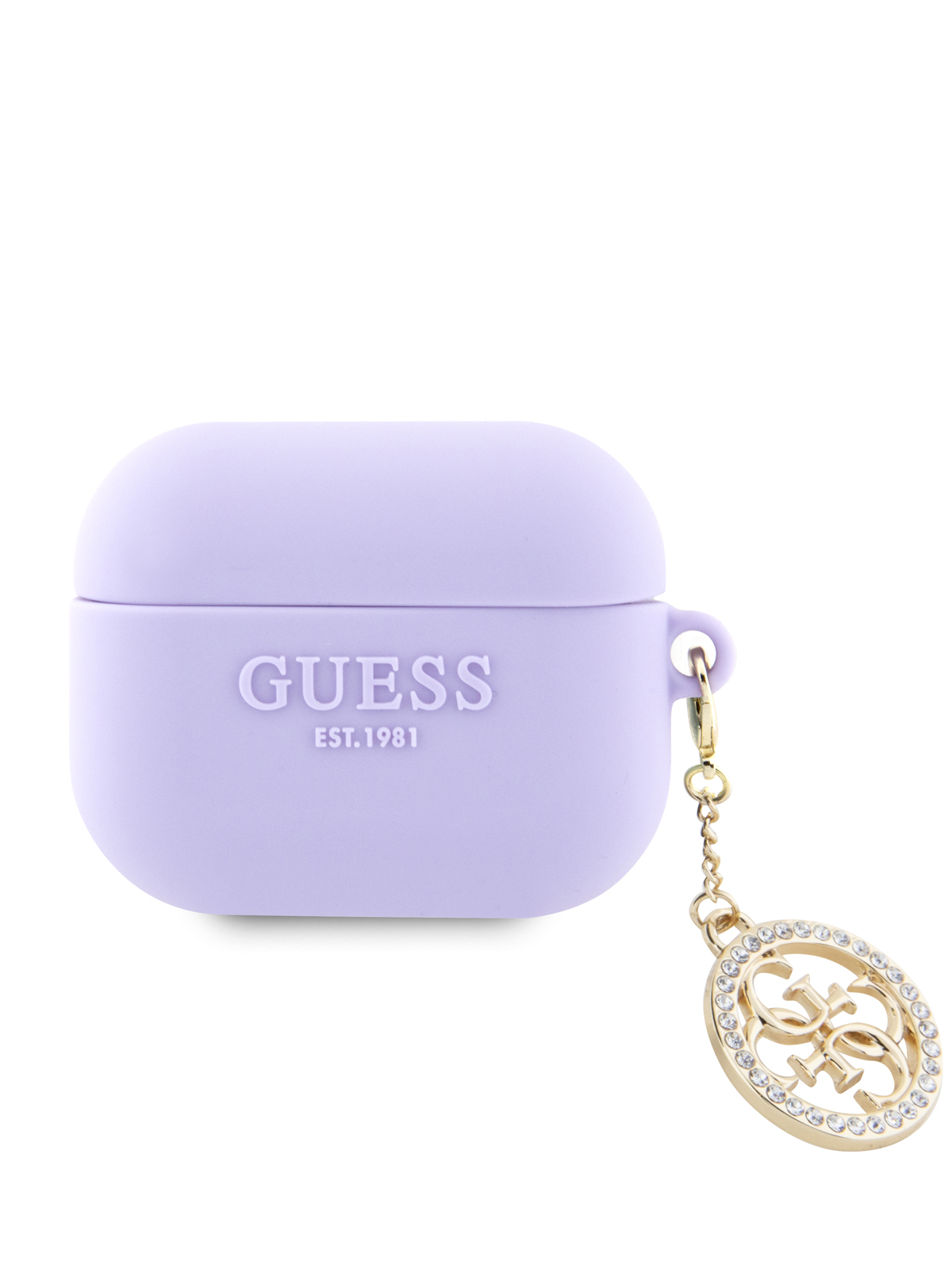 Чехол Guess для Airpods 3 из силикона с подвеской Purple 600014567508 фиолетовый