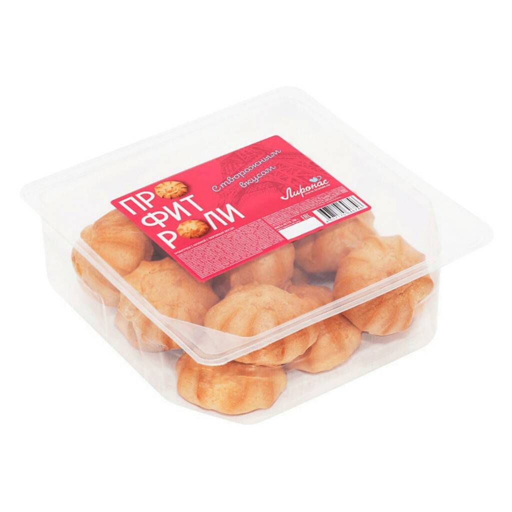 

Пирожное Лиронас Профитроли с начинкой с творожным вкусом 110 г